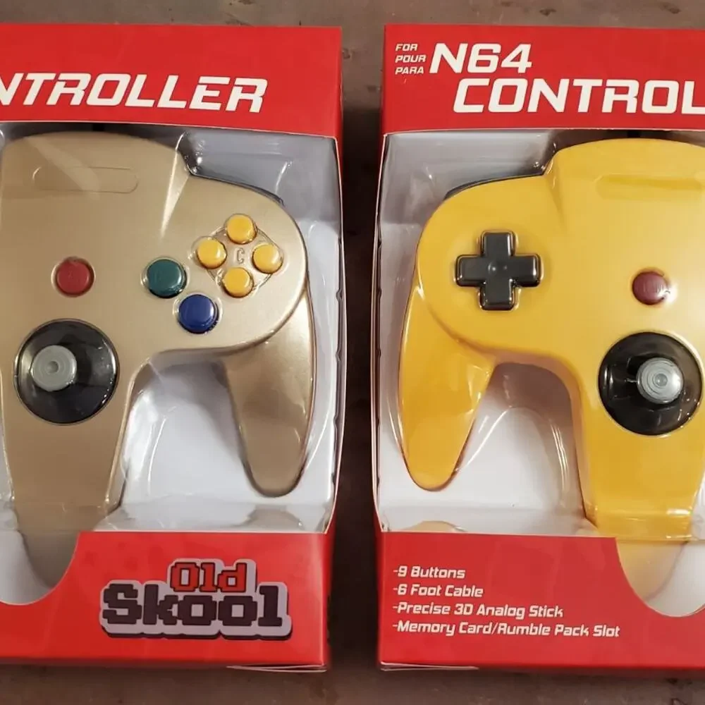 2 N64 Controllers - Gold & Yellow (NEW) - Nintendo64 - Nintendo - Old Skool